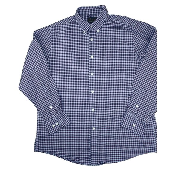 Mens Dress Shirt Cranberry and Blue Plaid Button Down size L NWOT JH939 - Picture 2 of 5